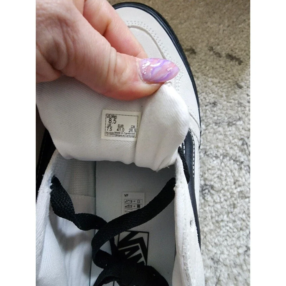 NEW Vans Caldrone Black Outsole Marshmallow White Suede Men's Sneakers Size 8.5 - Picture 8 of 9